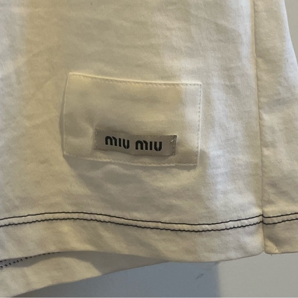 Miu Miu Lace Collar T-Shirt - Picture 5 of 8